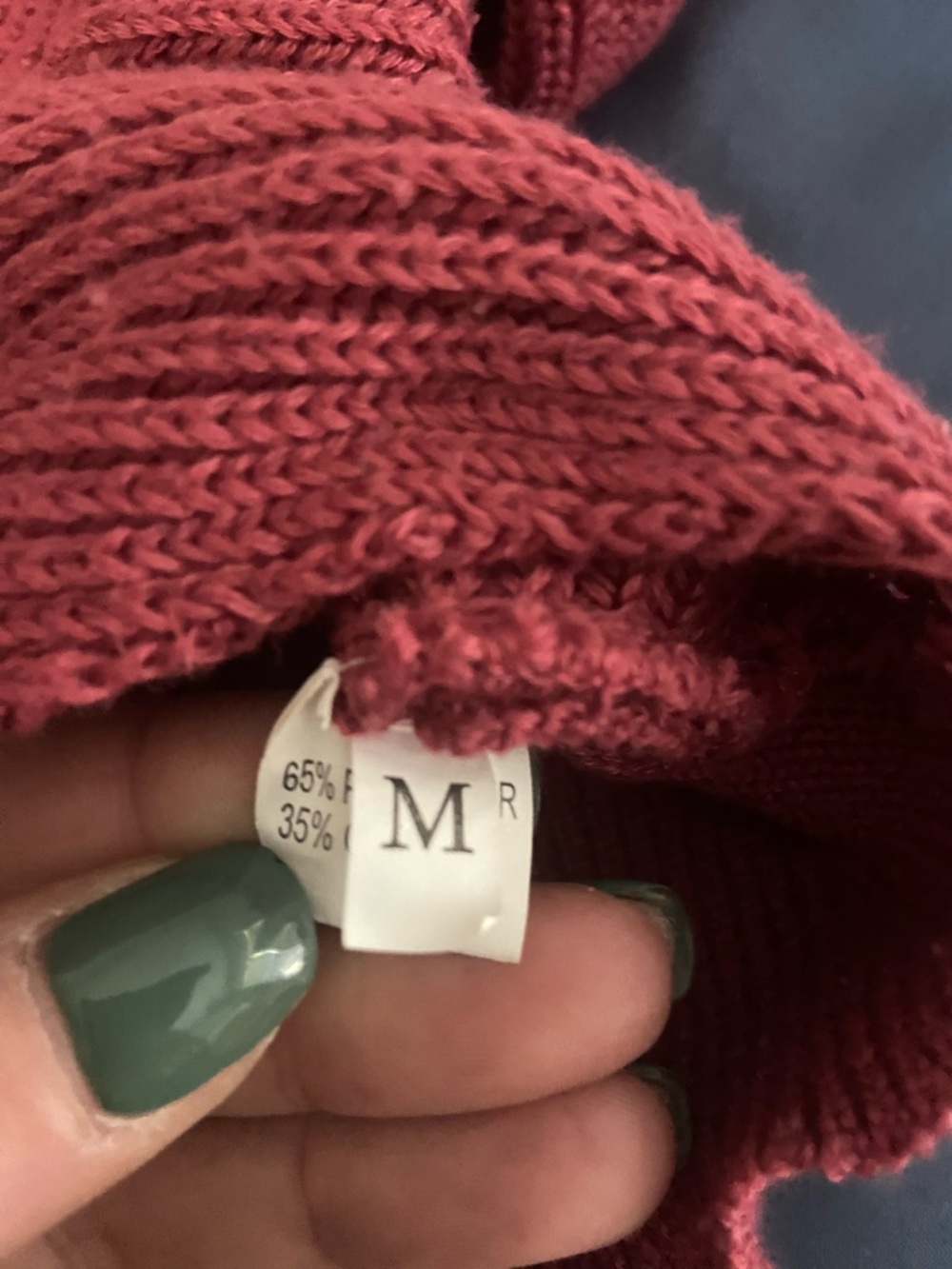 Rust Red Off-the-Shoulder Cropped Sweater - Picture 3 of 3